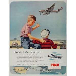   World Airlines Skyliner Airplane   Original Print Ad