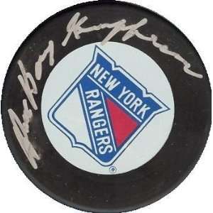Bernie Boom Boom Geoffrion Autographed Hockey Puck (New York Rangers 