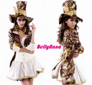   Mad Hatter Alice In Wonderland Halloween Cosplay Costume Fancy Dress