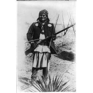    Geronimo,1829 1909,Rifle,Camp,Apache Chief,Indians