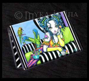 Candy Rainbow Fairy Art ID Business Card Holder Alisha  