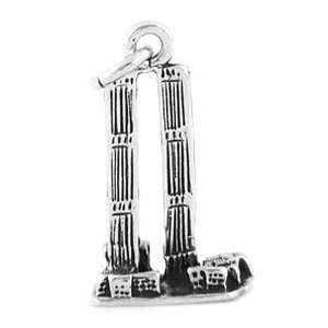  Sterling Silver New York Twin Towers Charm Jewelry
