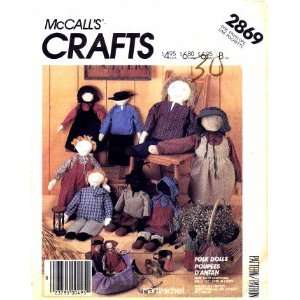   2869 Crafts Sewing Pattern Folk Dolls Clothing Arts, Crafts & Sewing