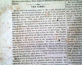   Illustrated Civil War 1863 Richmond VA Virginia OLD Newspaper  