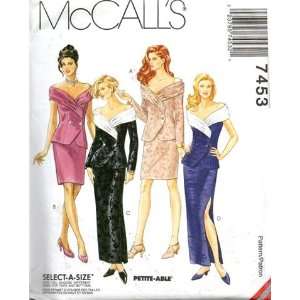  McCalls Sewing Pattern 7453 Misses Unlined Off shoulder 