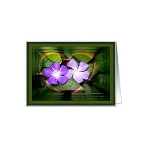  Purple Heart Flower Ivy Note Card Card: Health & Personal 