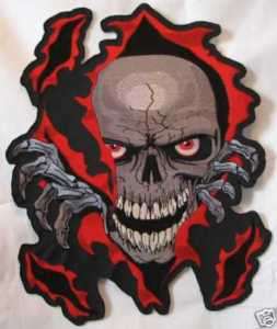 BACK PATCH SKULL RIP Embroidered For Cool Biker Vest!!!  