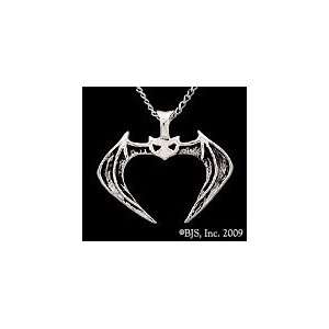 Vampire Bat Pendant Sterling Silver Pendant with 24 long rhodium 