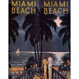   FLORIDA BEACH VACATION TRAVEL TOURISM SMALL VINTAGE POSTER REPRO: Home