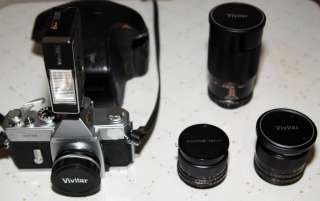 Vintage Mamiya Sekor 1000 DTL SLR Camera 3 Lens 28mm f2.5 55mm 