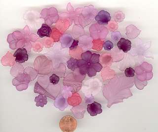   MORE DESIGNER VINTAGE AND CONTEMPORARY LUCITE PLASTIC FLOWER BEADS