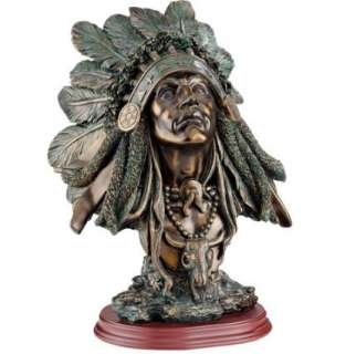 Proud Native American Indian Chief Sculpture  