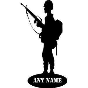  Army Man With M 16 Custom Name Vinyl Wall Decal 43 x 23 