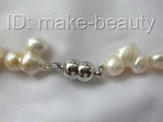   big 23mm baroque white freshwater cultured pearl necklace  