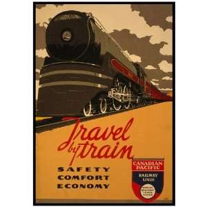 Canadian Pacific   Travel by Train HIGH QUALITY MUSEUM WRAP CANVAS 