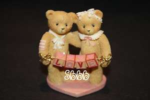 Cherished Teddies Valentines 1996 Bear Love Sign Heart 203076 Pink 2.5 
