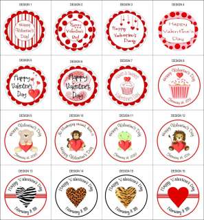  round address labels 2.5 party favor stickers Valetines gifts  