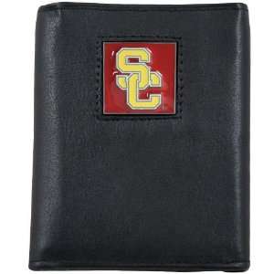  USC Trojans Black Tri Fold Leather Executive Wallet 