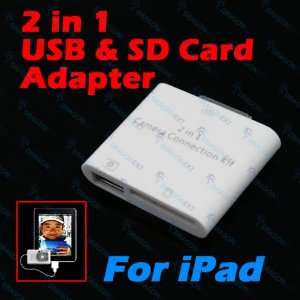  2 in 1 USB SD MMC Card Reader Camera Connection Adapter 