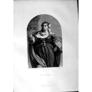  Art Journal 1870 Portrait Sta. Barbara Lady Woman