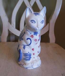 Nancy Lopez Le Chat Bleu Ceramic Cat Figural Japan  
