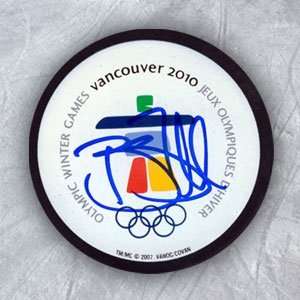  BRENT SEABROOK 2010 Olympic Games Logo SIGNED Puck Sports 
