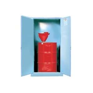 Acid Vertical Drum Cabinet, 55 gallon blue self close with drum 