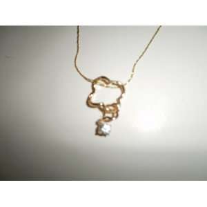  Cubic Zirconia Pendant and Gold Plated Chain Everything 