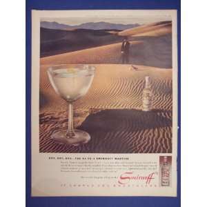 Smirnoff Vodka,man and duck in desert,60s Print Ad,vintage Magazine 