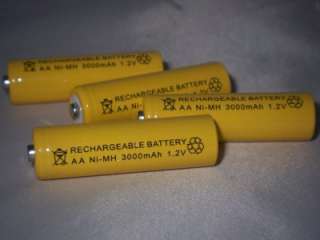 YELLOW AA 3000mAh NiMH Rechargeable Battery Cell LR6 PU new factory 
