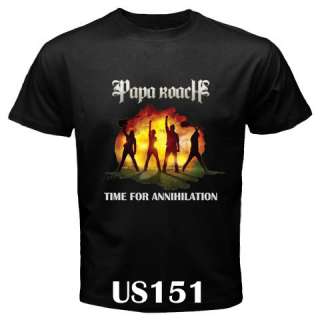 Papa Roach Time For Annihilation Black White T shirt  
