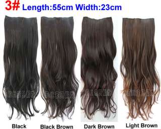 Style 4 Color Women Onepiece Curly Wavy Straight Clip In Hair 