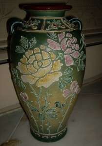 MONUMENTAL MORIAGE Floral Vase URN Japan Nippon 12  