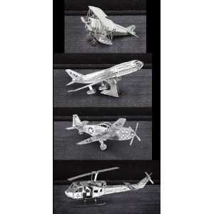  Metal Works Airplanes 3D Laser Cut Model Marvels 4 Pack 