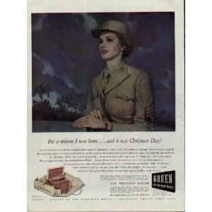   was Christmas Day! .. 1944 GRUEN Watch Company War Bond Ad, A4757A