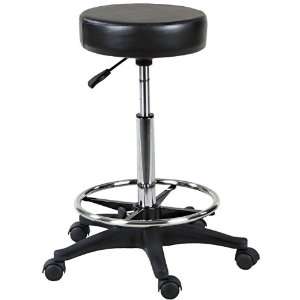    Classic Black Hydraulic Stool With Footrest