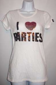 Victorias Secret PINK VALENTINE HEART PARTY Shirt BLING M NWT  