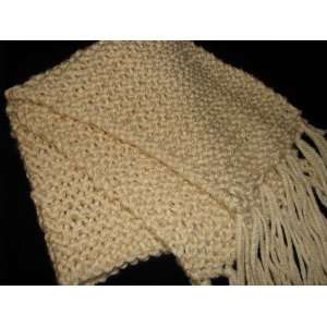 Hand Knitted Scarf (Cream Color)