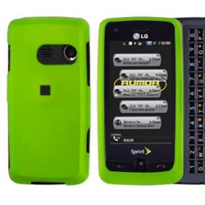 Rubber Neon Green Hard Case Cover LG Rumor Touch LN510  