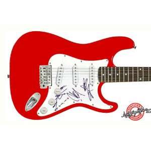  Blue October Autographed Signed Red Guitar   Certified 