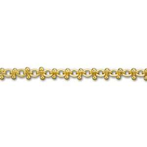    Gold Plated Oval and Beads Link Chain: Arts, Crafts & Sewing