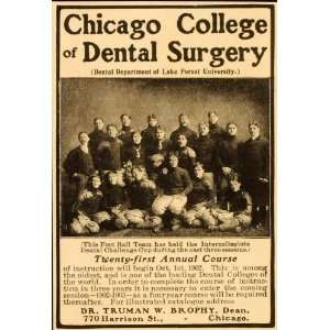 1902 Ad Chicago College of Dental Surgery Football Team 