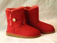 Ugg Bailey Button RED Boots Size 5/6 NEW AUTHENTIC GUARANTEED 