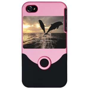   or 4S Slider Case Pink Dolphins Flying in Sunset: Everything Else