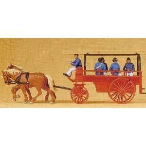  Preiser 30427 Horse Drawn Fire Cart 1900: Toys & Games