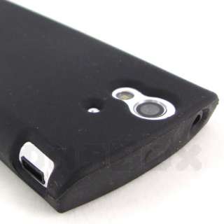 Black Silicone Cover Case Film For Sony Ericsson Xperia Ray ST18i 