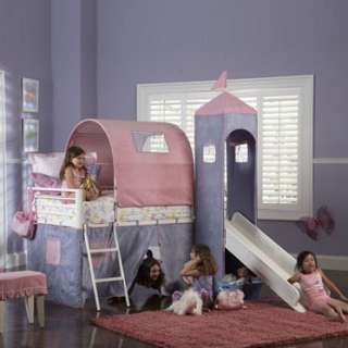 Princess Castle Twin Size Tent Bunk Bed With Slide Powell #374 069 