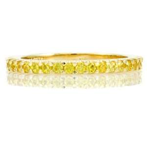  Kimbers Gold Plated Canary CZ Eternity Band Jewelry
