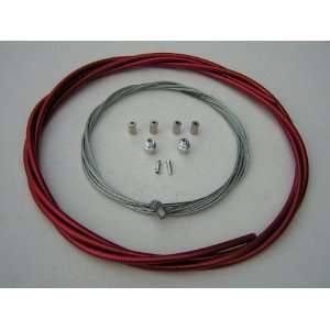 Complete BMX Bicycle Brake Cable Kit   CLEAR RED: Sports 