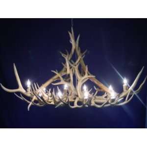   Lighting   10 Lite Oval Elk Mule Deer Chandelier: Home Improvement